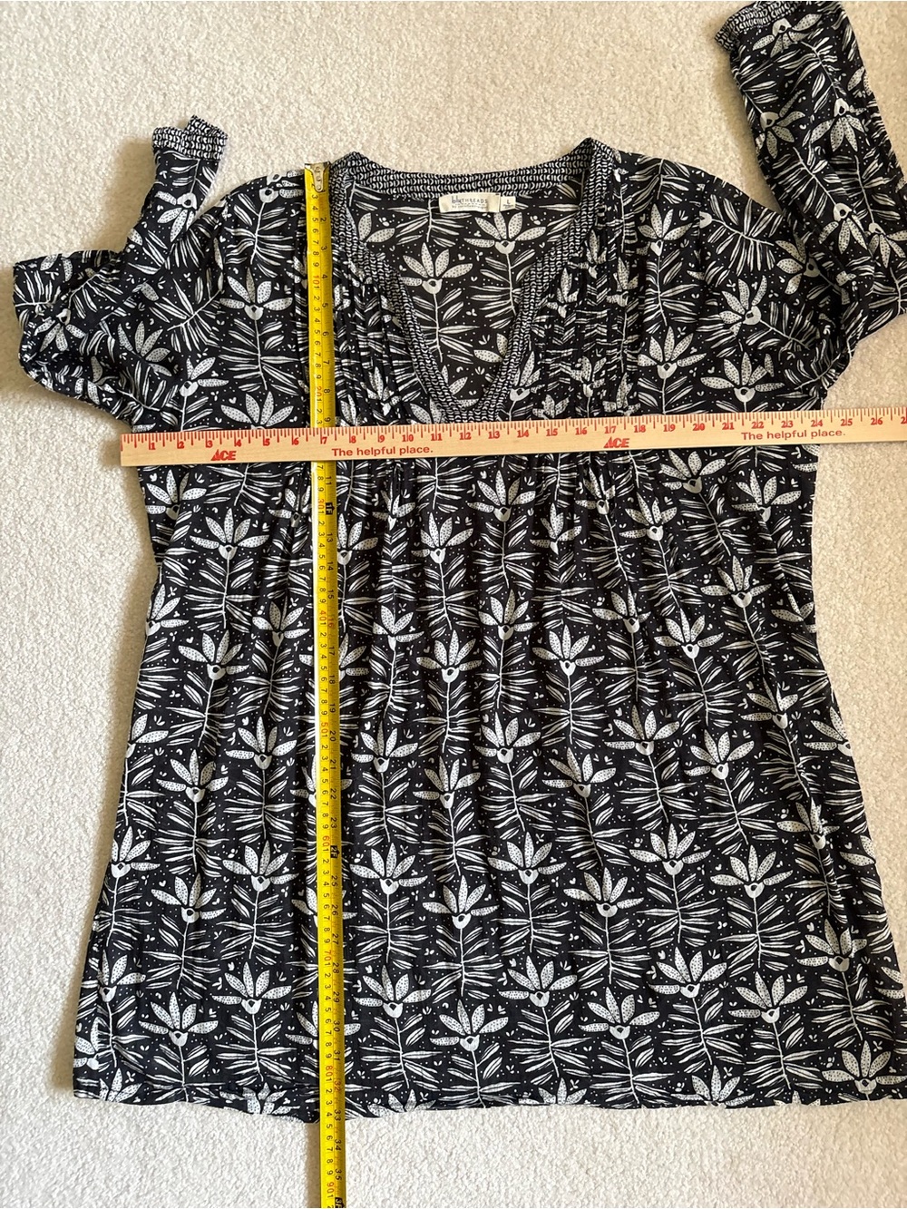 Rockflowerpaper lightweight 100% Cotton V-Neck Tunic Flower Print Size L - Picture 10 of 11